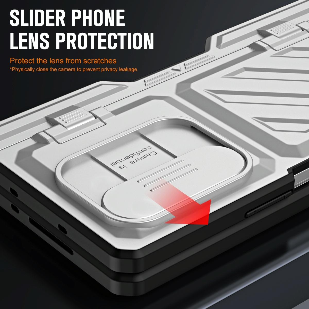 For Samsung Galaxy Z Fold4 5G Shockproof Tpu Pc Case With Pen - Silver 5