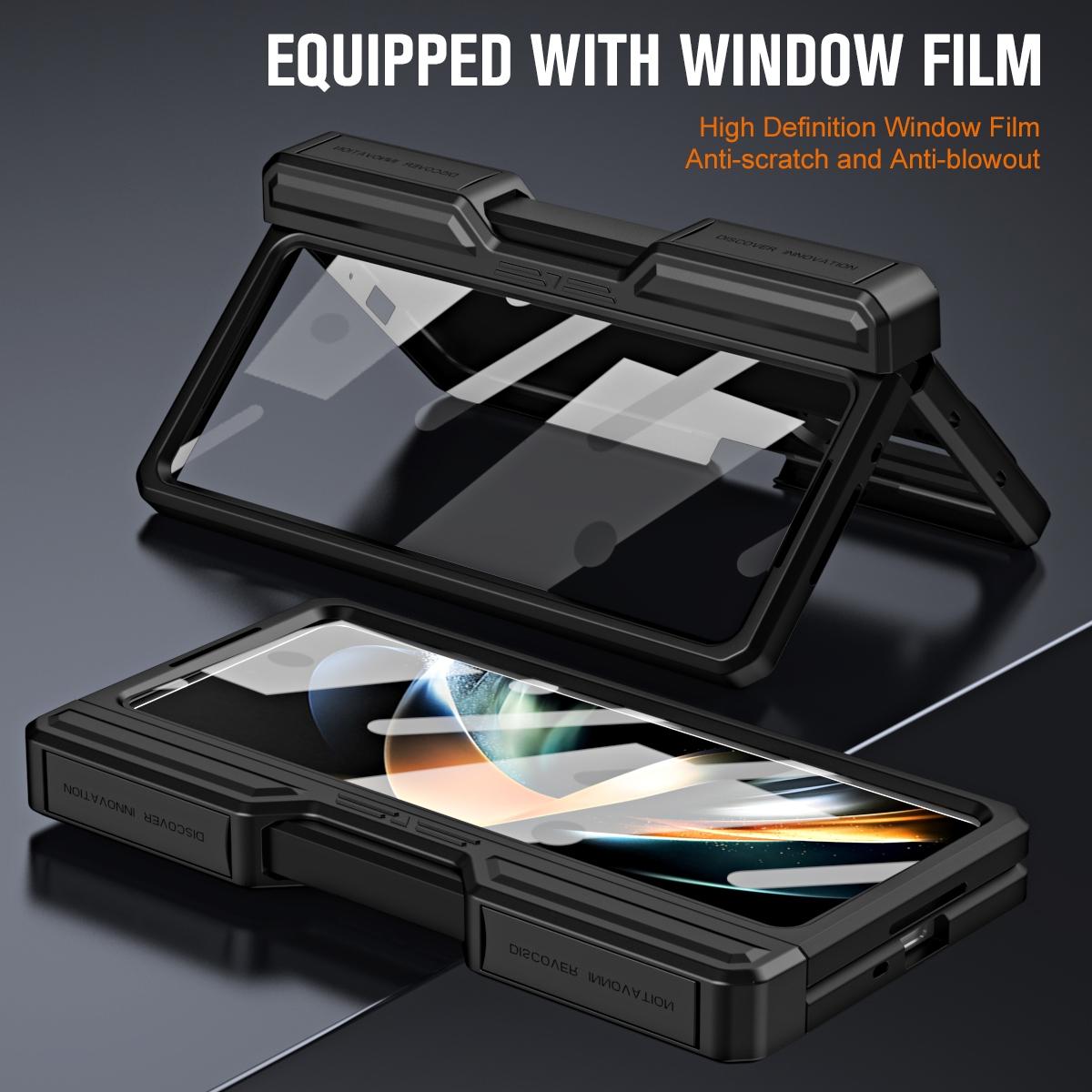 For Samsung Galaxy Z Fold4 5G Shockproof Tpu Pc Case With Pen - Silver 10