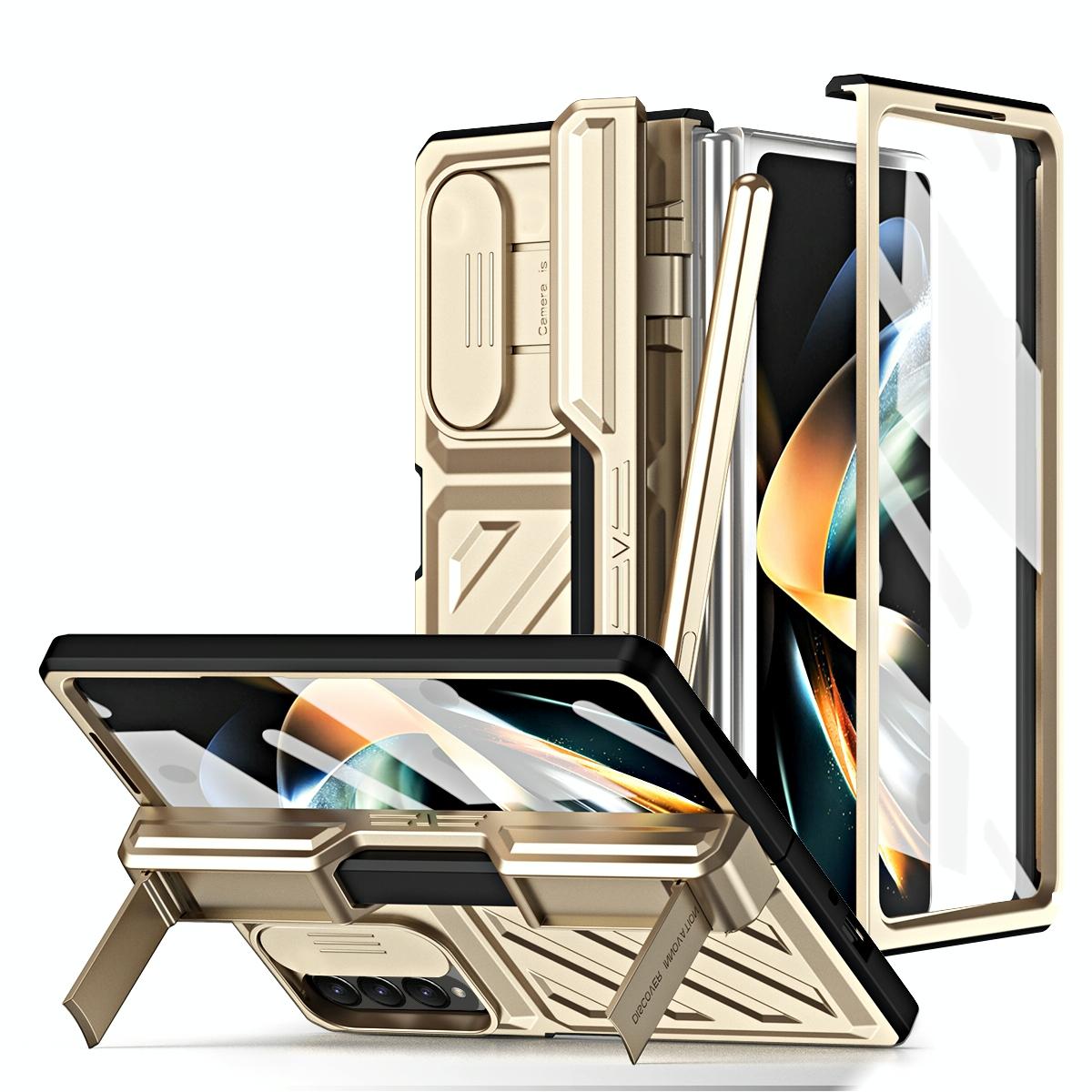 For Samsung Galaxy Z Fold4 5G Shockproof Tpu Pc Case With Pen - Silver 15