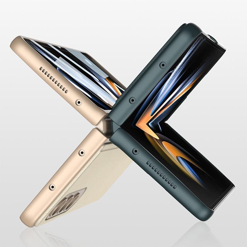 For Samsung Galaxy Z Fold4 5G Foldable Leather Case With Stand - Ultra Thin - Carbon Fiber 4