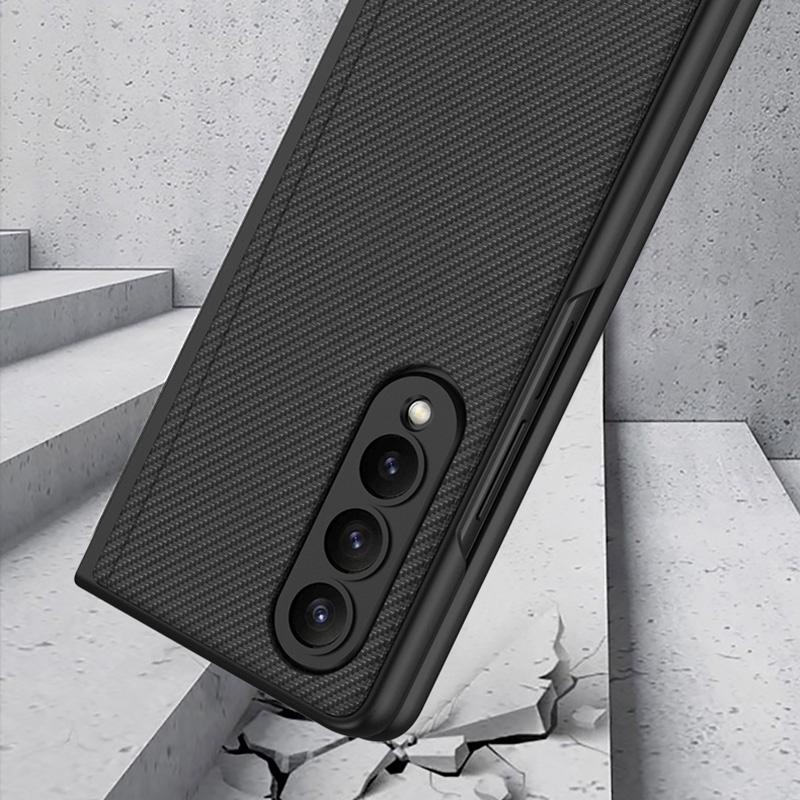 For Samsung Galaxy Z Fold4 5G Foldable Leather Case With Stand - Ultra Thin - Carbon Fiber 7