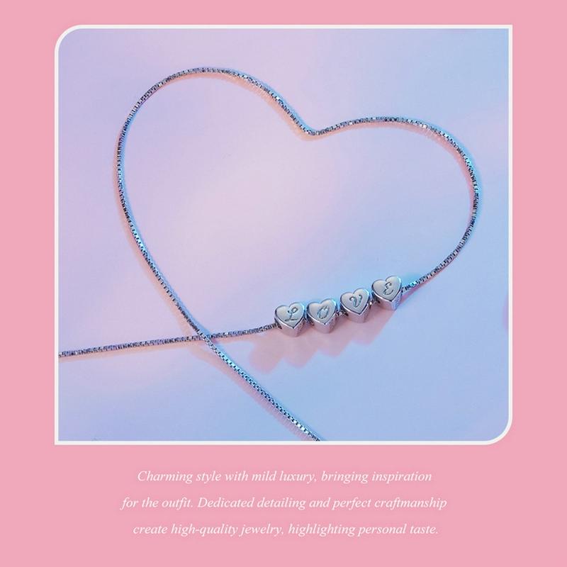 925 Sterling Silver Platinum Plated Love Letters Diy Beads In - V 6