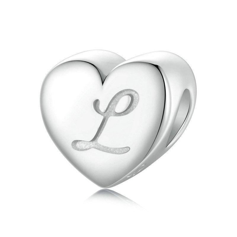 925 Sterling Silver Platinum Plated Love Letters Diy Beads In - V 14