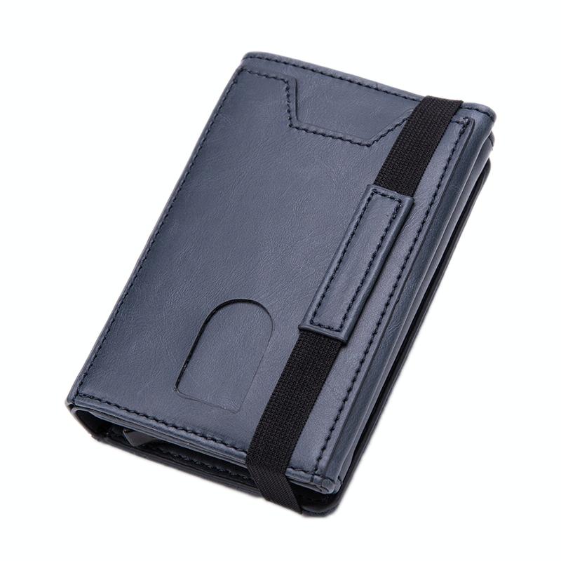 Rfid-blocking Aluminum Card Holder - Secure & Compact - Crocodile Black