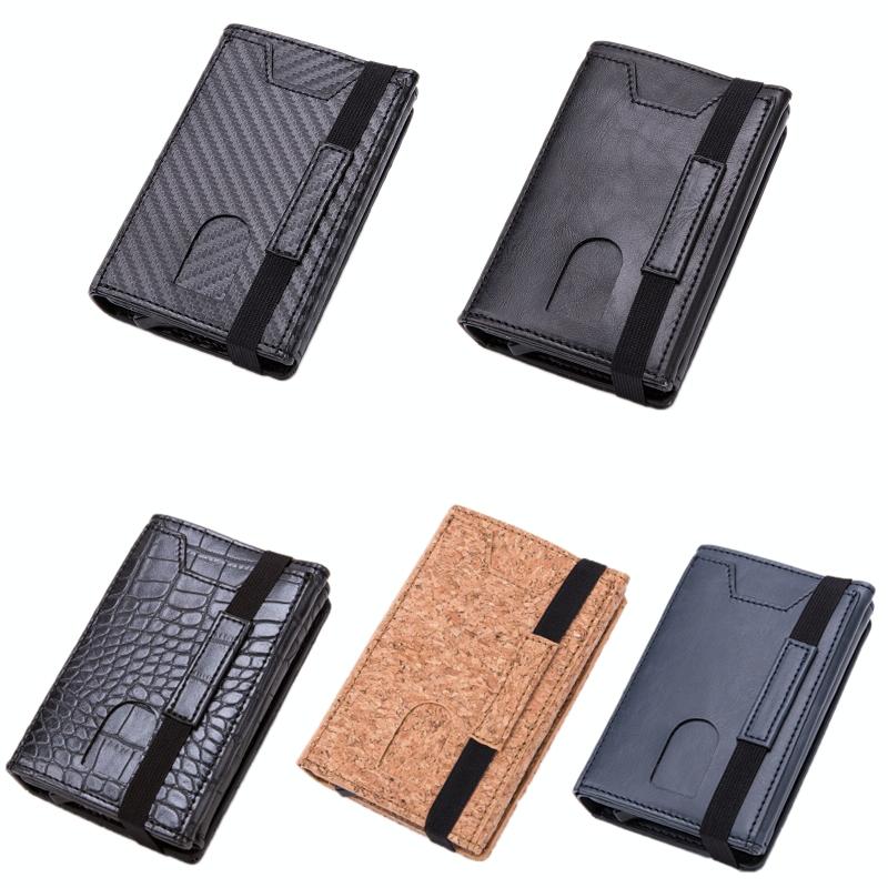 Rfid-blocking Aluminum Card Holder - Secure & Compact - Crocodile Black