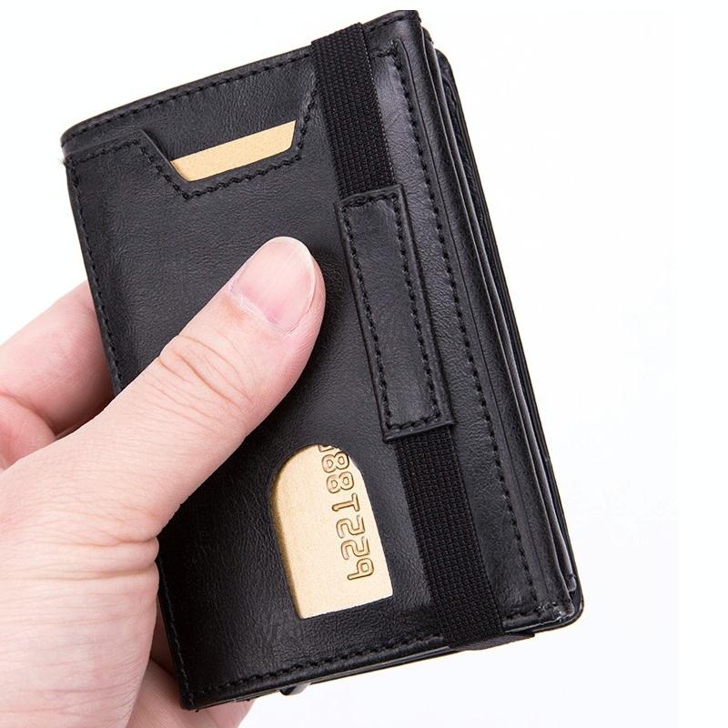 Rfid-blocking Aluminum Card Holder - Secure & Compact - Crocodile Black 5