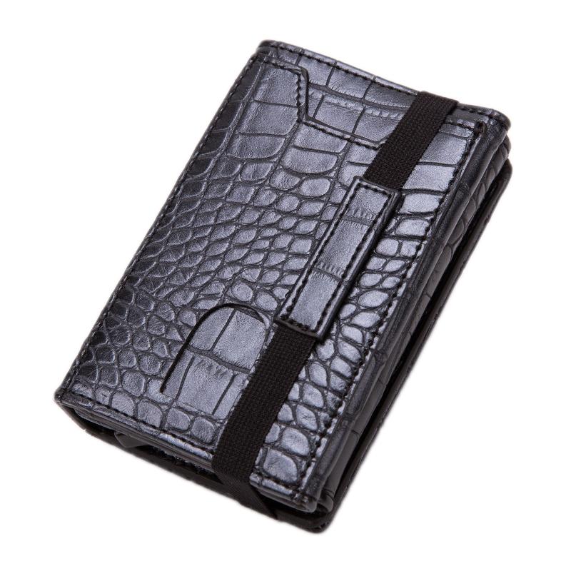 Rfid-blocking Aluminum Card Holder - Secure & Compact - Crocodile Black 8