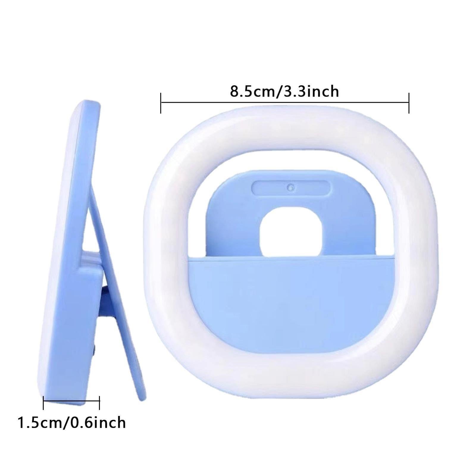 Rechargeable Clip-on Selfie Light for Mobile Phones - Blue 4