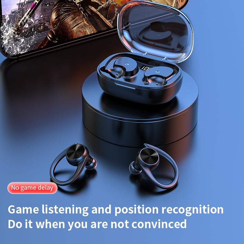 Wireless Earphones with Digital Display and Charging Case - Pink 7