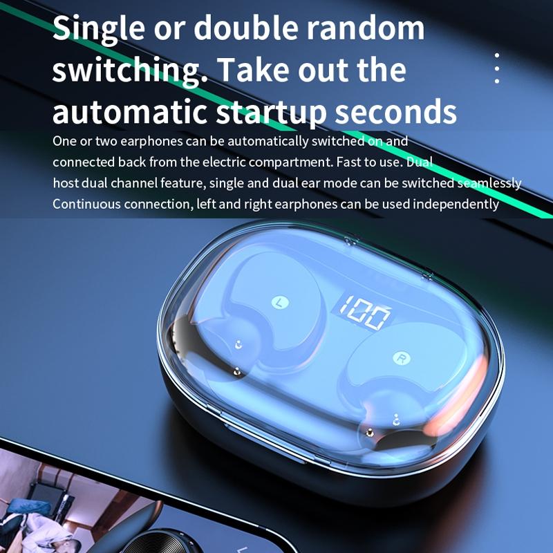 Wireless Earphones with Digital Display and Charging Case - Pink 12