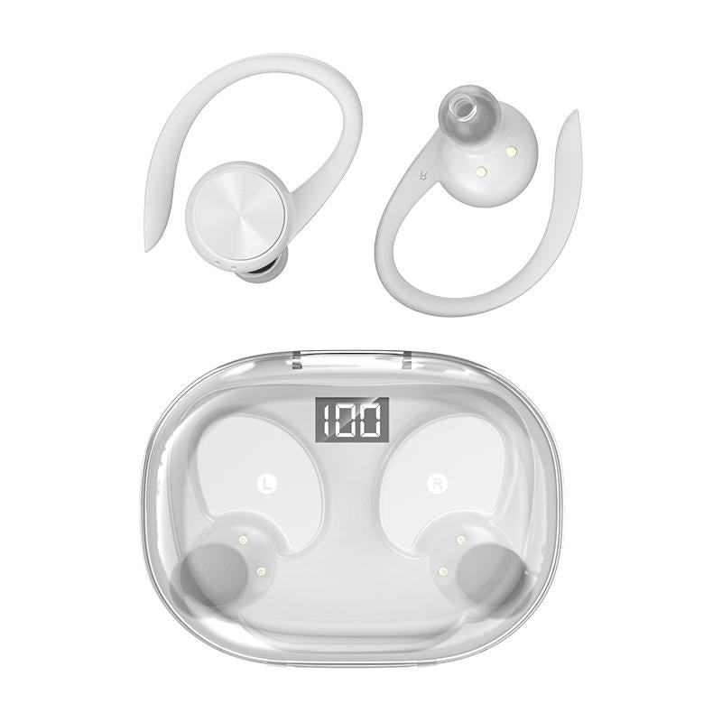 Wireless Earphones with Digital Display and Charging Case - Pink 14