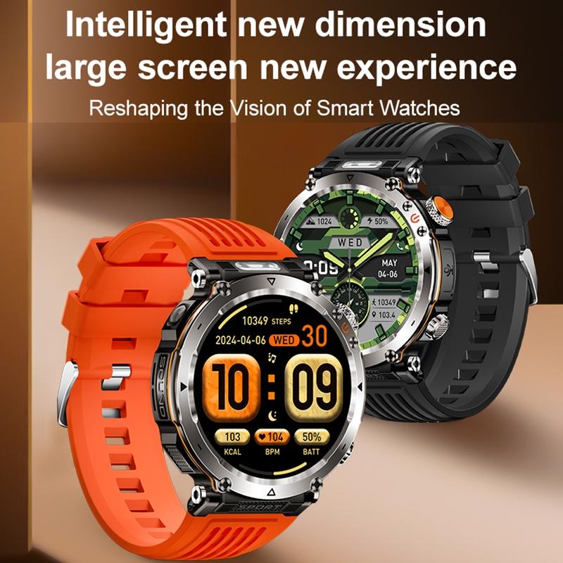 Waterproof Smart Watch With Flashlight And Compass - 1 Inch - Blue 4