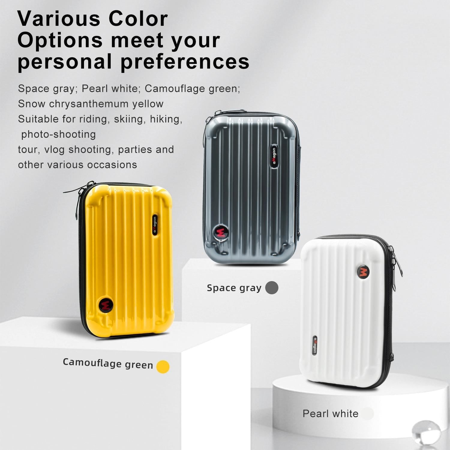 Waterproof Hard Shell Storage Bag for Amagisn - Compact Size - Pearl White 3