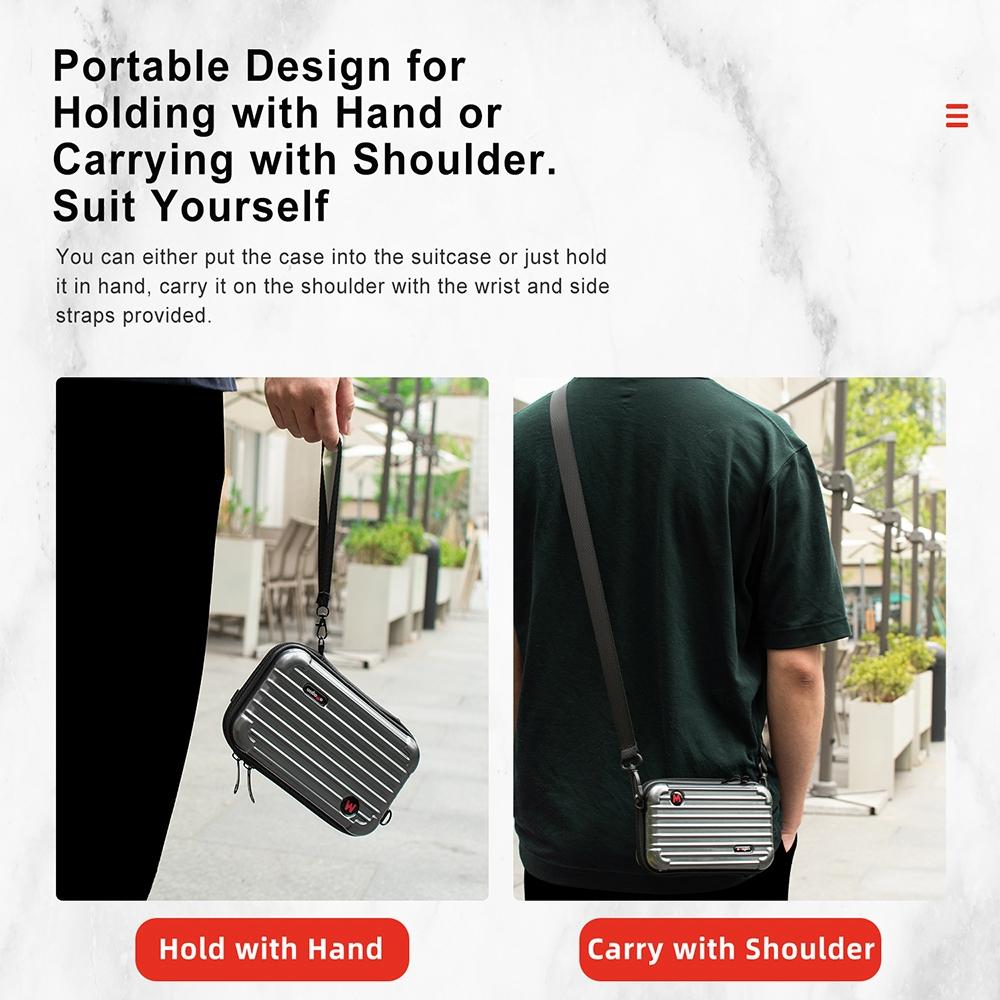 Waterproof Hard Shell Storage Bag for Amagisn - Compact Size - Pearl White 8