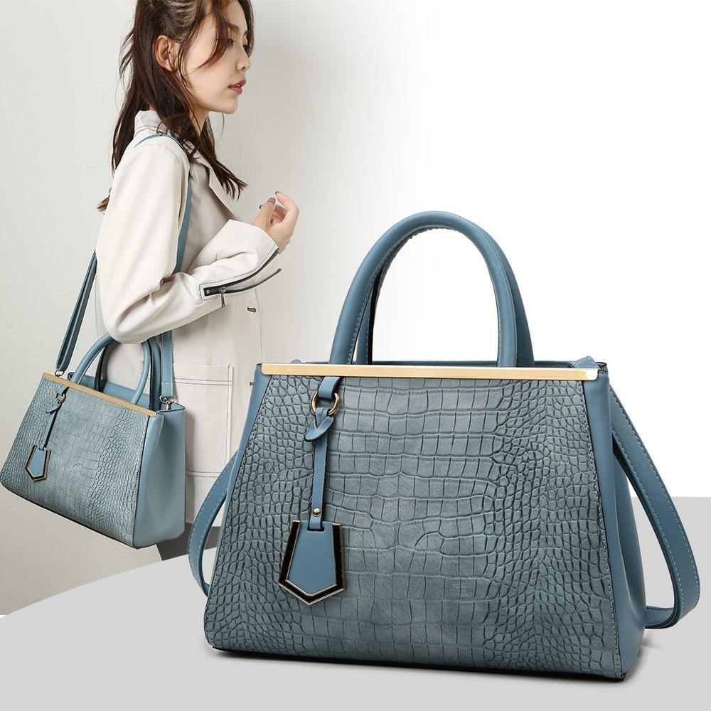Black Stone Pattern Patchwork Handbag - Shoulder / Crossbody - Khaki 3