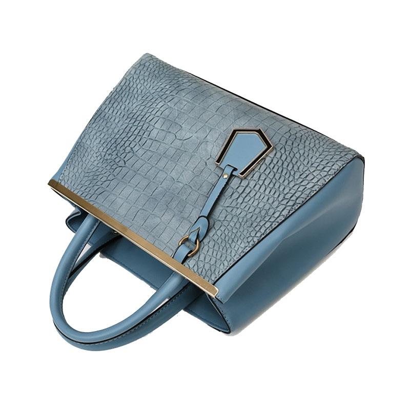 Black Stone Pattern Patchwork Handbag - Shoulder / Crossbody - Khaki 5