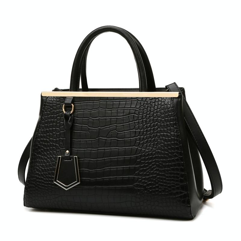 Black Stone Pattern Patchwork Handbag - Shoulder / Crossbody - Khaki 12