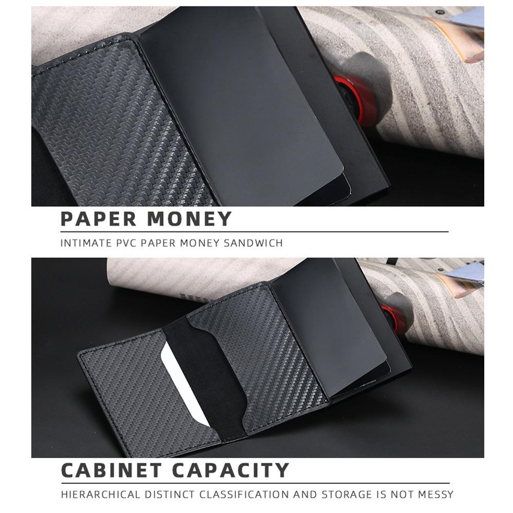 Rfid-protected Plaid Leather Wallet with Automatic Card Ejector - Black 9