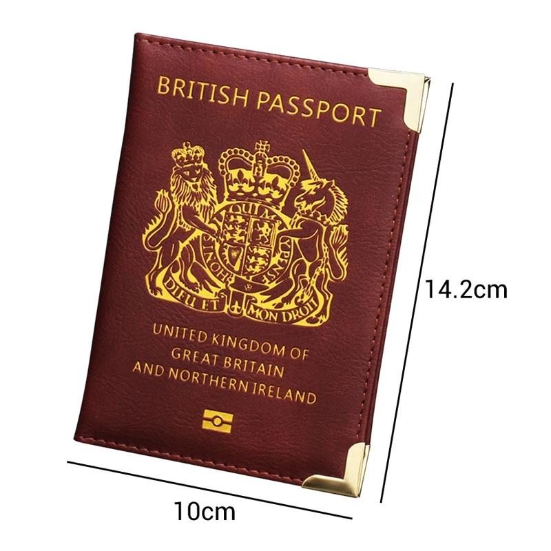 Dark Blue Leather Passport Cover With Metal Feet 3