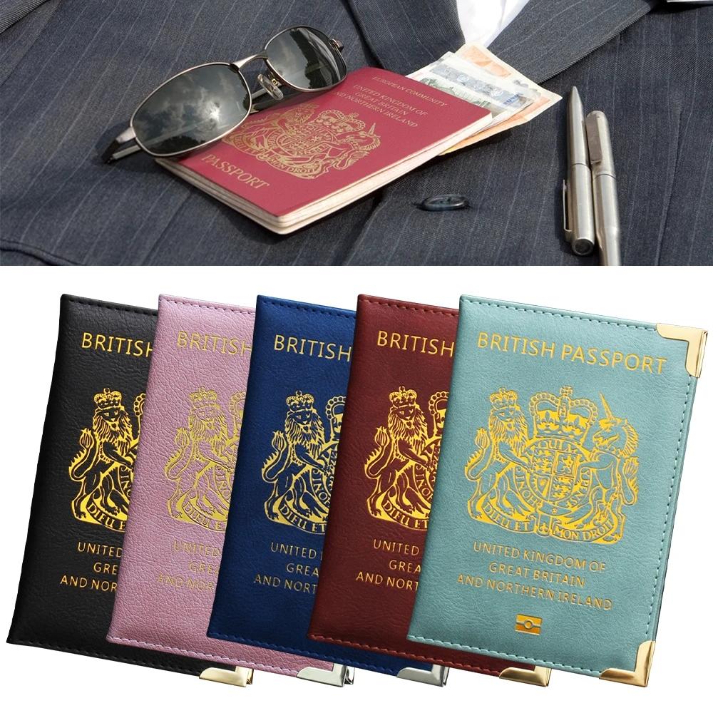 Dark Blue Leather Passport Cover With Metal Feet 4