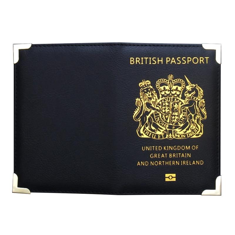 Dark Blue Leather Passport Cover With Metal Feet 5