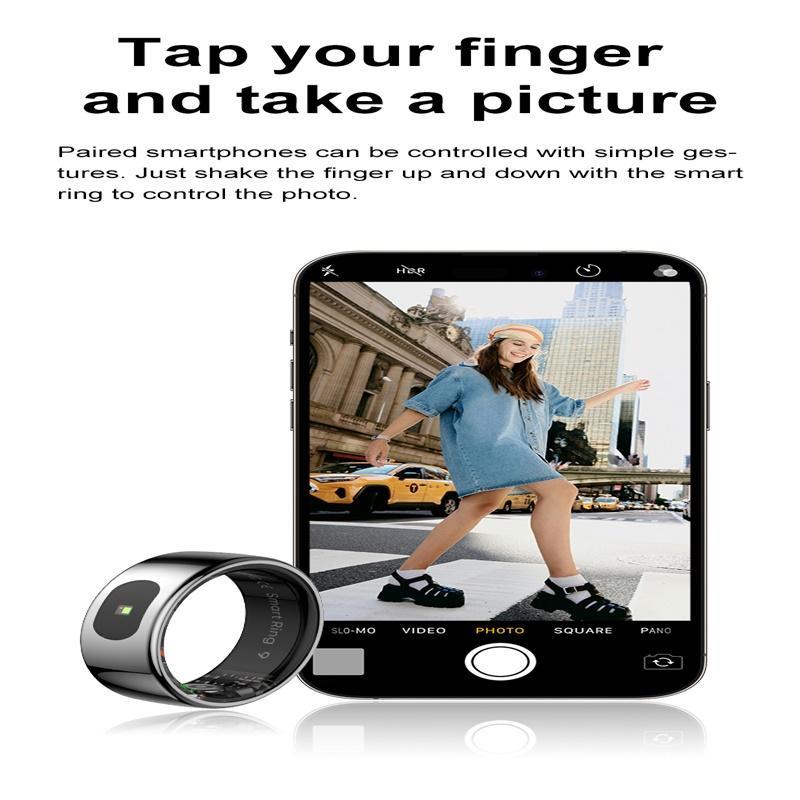 7 Smart Ring Heart Rate Blood Oxygen Sleep Sports - Silver 8