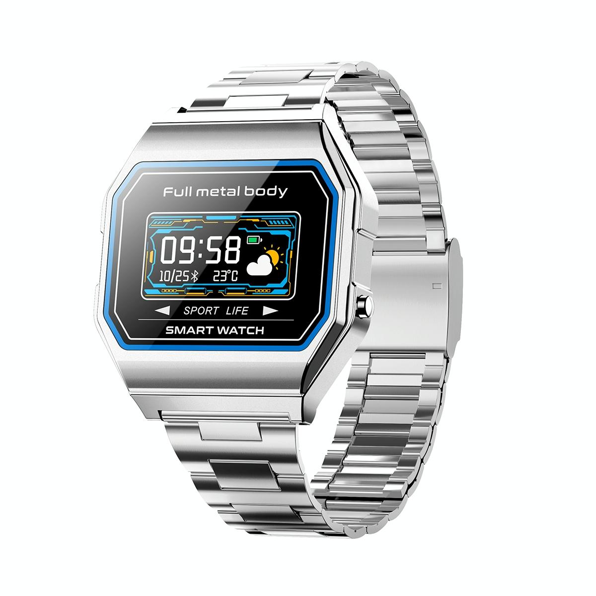 Waterproof Steel Smart Watch With Colour Screen - Silver 11