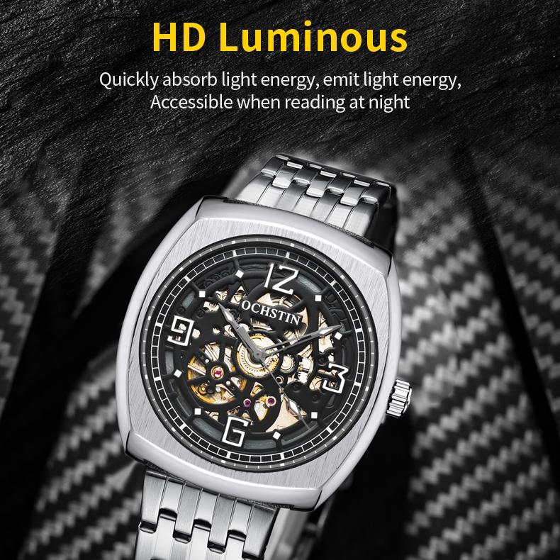Masterpiece Mechanical Men Watch with Steel Band - Black Gold 5
