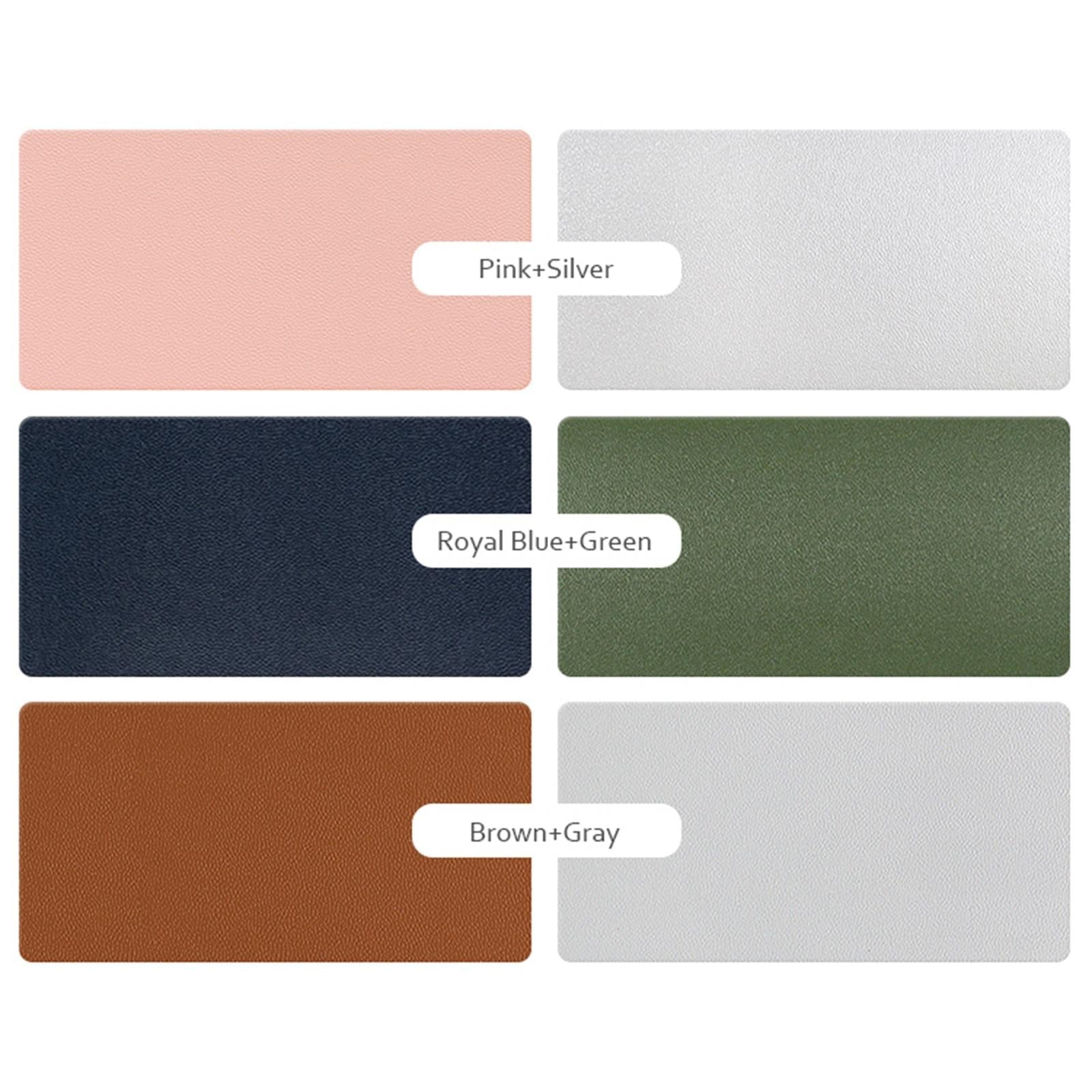 Double Sided Pu Mouse Pad Table Mat 100 X 44Cm - Cowhide Yellow+Gray 3