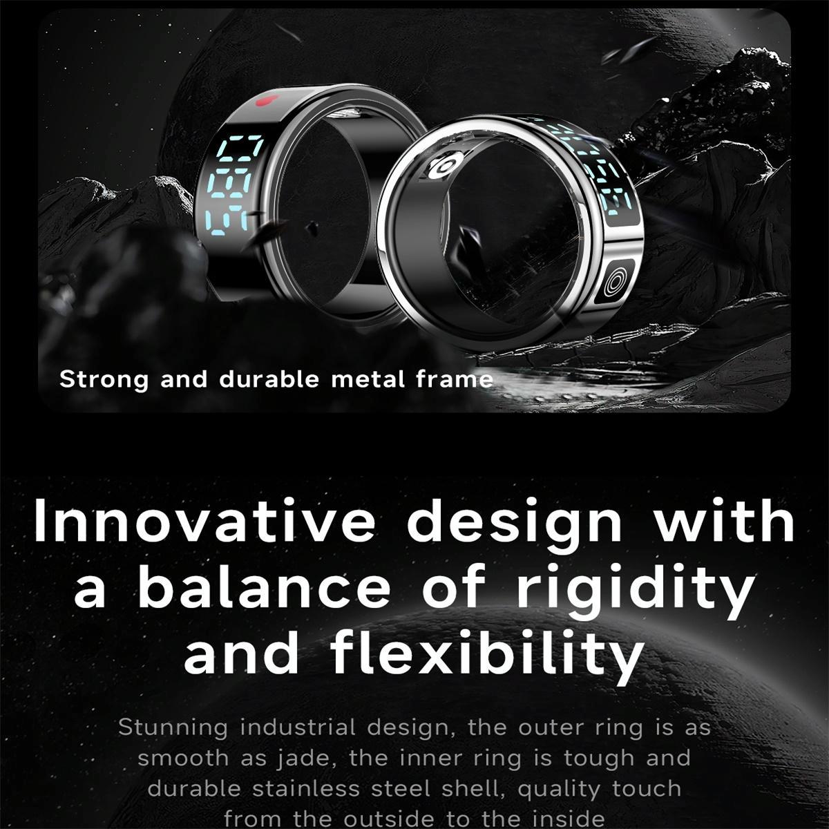 Smart Ring Hand Gestures Health Monitoring Sports Modes Size 12 - Silver 9
