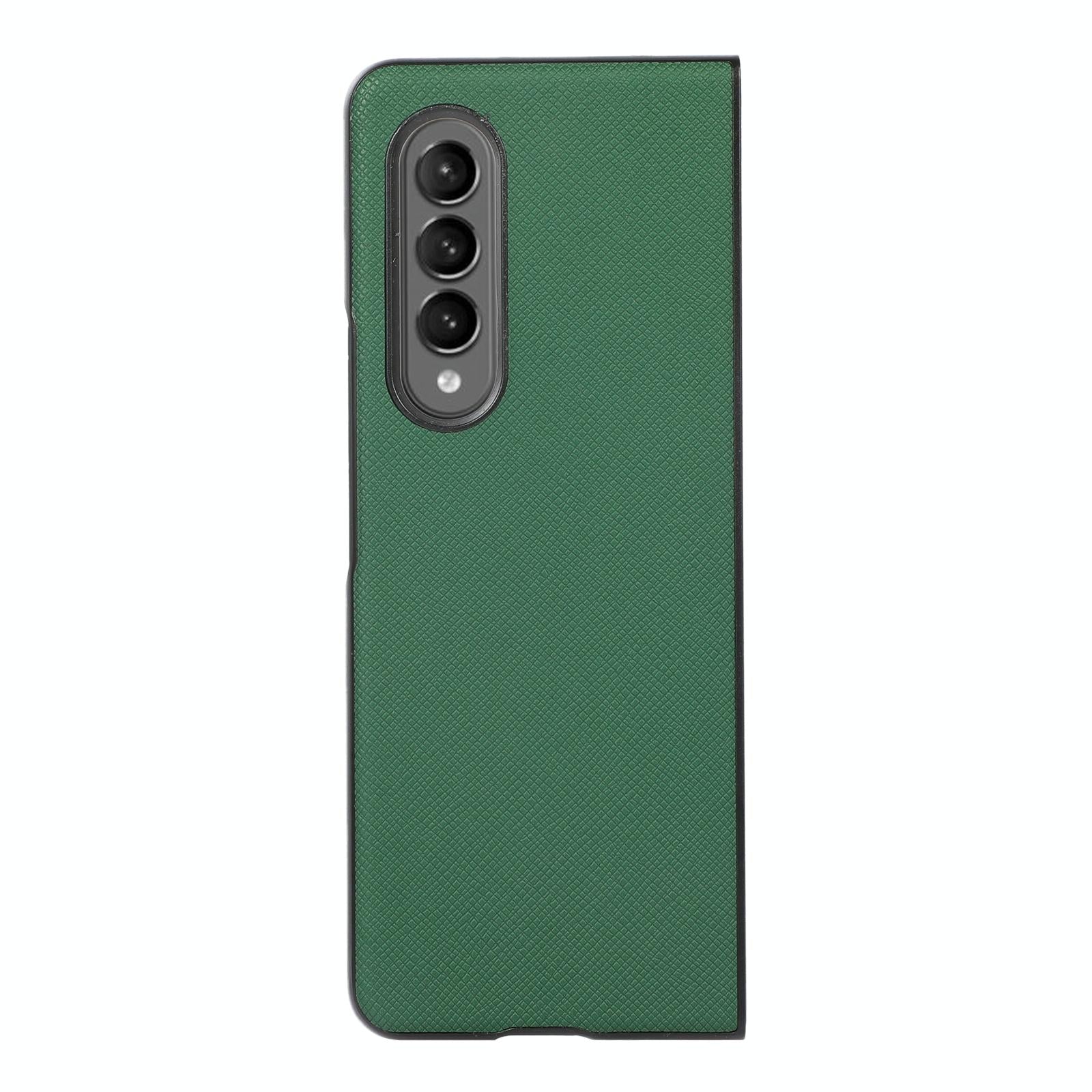 For Samsung Galaxy Z Fold4 5G Fold 4 Cross Texture Pu Leather Case - Blue 13