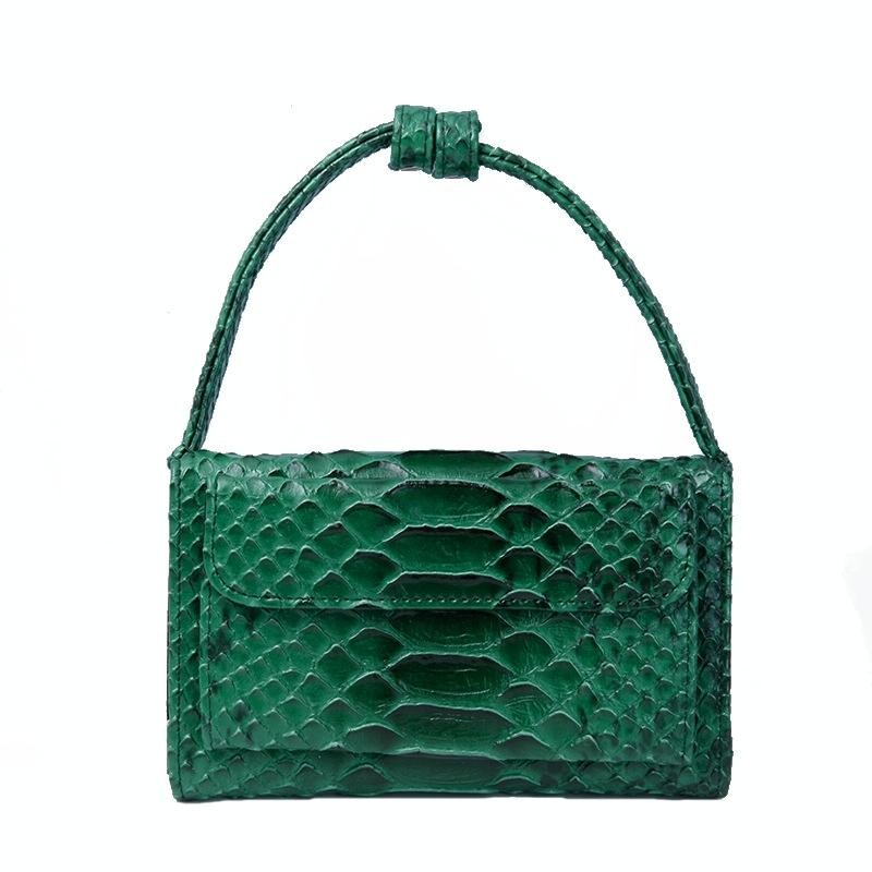 Chain Crossbody Bag with Snake Texture Print - 9 Two Colour Gray 4