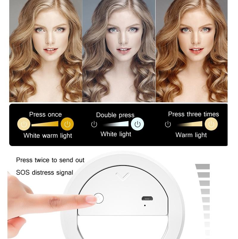 2-pack Large-capacity Live Video Conference Ring Light for Mobile Phone Selfies - Bear Ear 6