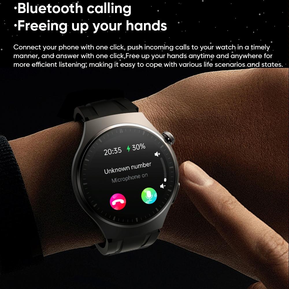 1.43 Inch Amoled Ip67 Smart Call Watch Support Ecg / Body Temperature / Blood Glucose Monitoring - Black 7