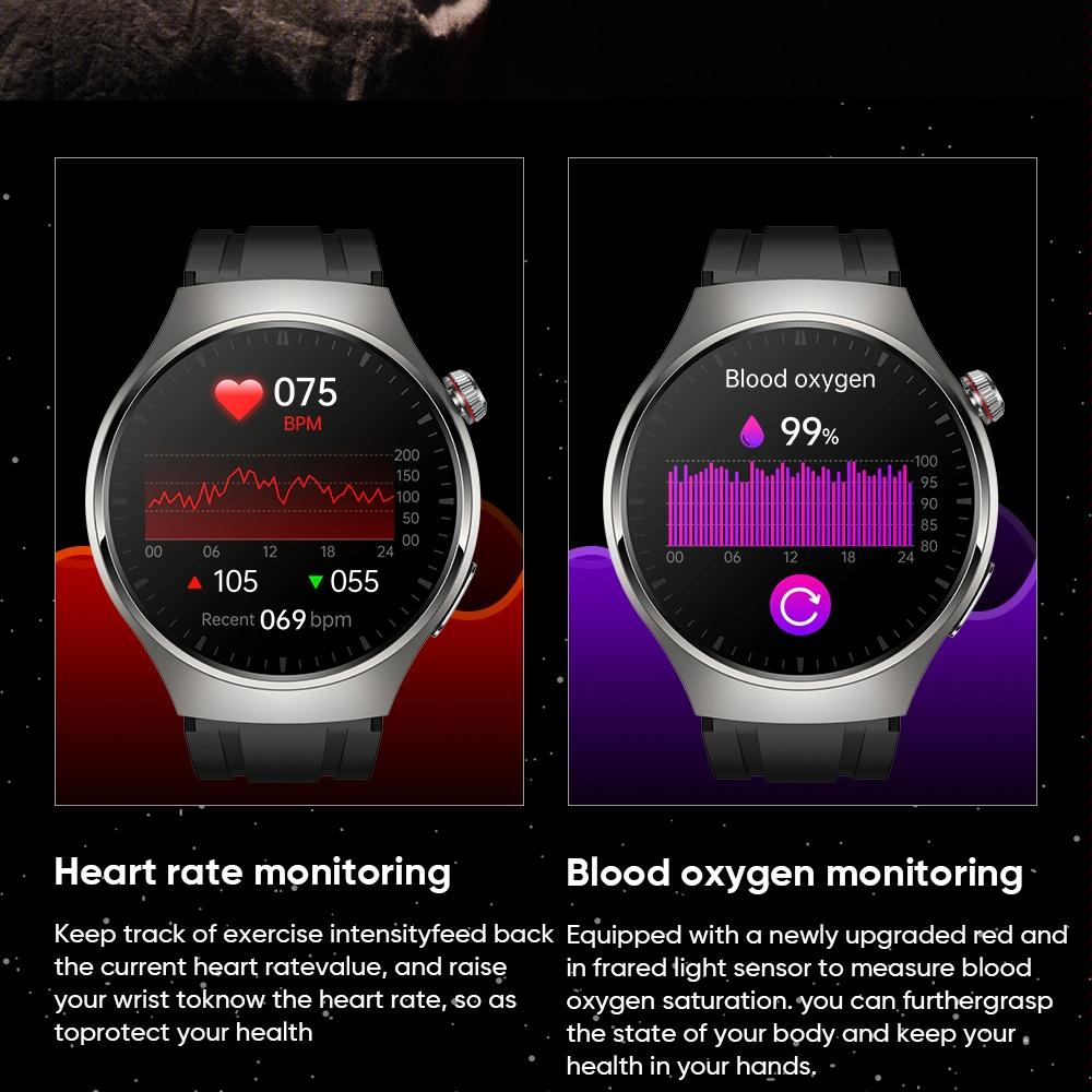 1.43 Inch Amoled Ip67 Smart Call Watch Support Ecg / Body Temperature / Blood Glucose Monitoring - Black 9