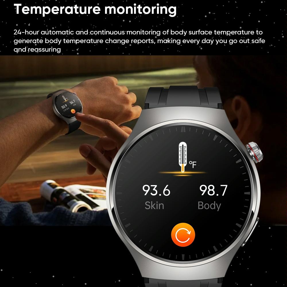 1.43 Inch Amoled Ip67 Smart Call Watch Support Ecg / Body Temperature / Blood Glucose Monitoring - Black 10
