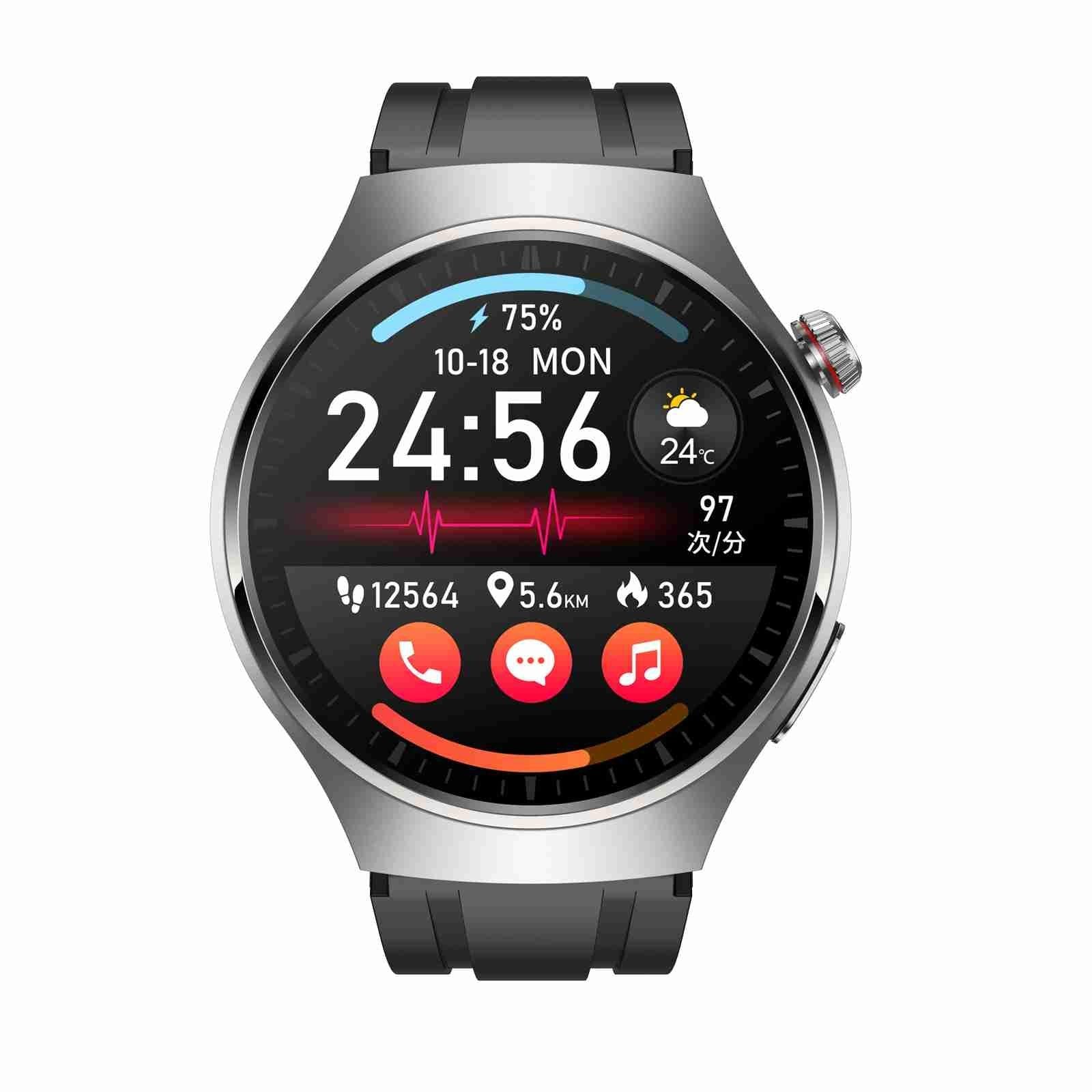 1.43 Inch Amoled Ip67 Smart Call Watch Support Ecg / Body Temperature / Blood Glucose Monitoring - Black 14