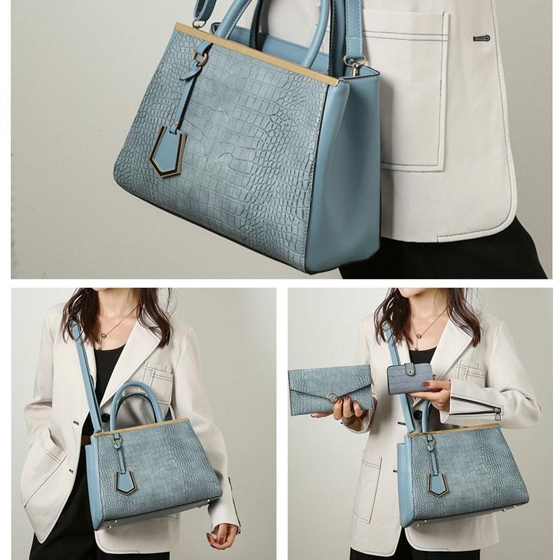 Patchwork Stone Pattern Handbag - Shoulder / Crossbody - Khaki 10