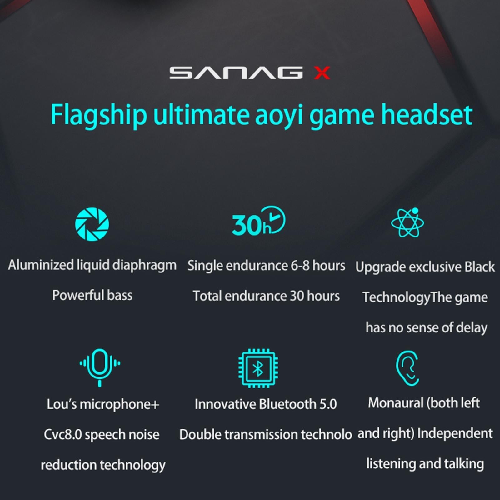 Wireless Bluetooth Gaming Headset with Noise Reduction - Grey 4
