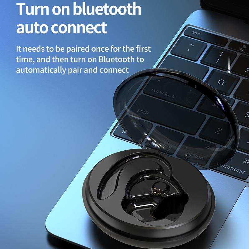 Wireless Bluetooth Earphones with Charging Case - F8 - Red Single Ear 6