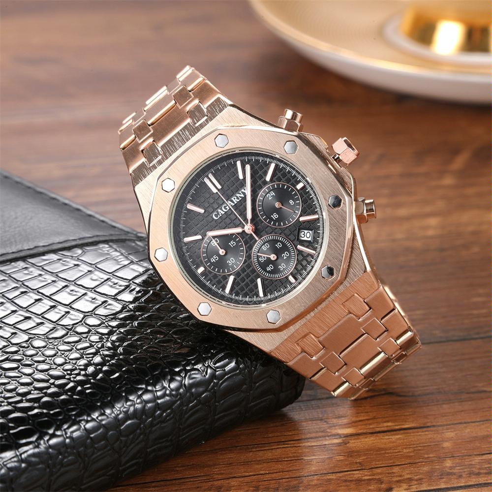 Men Simple Steel Quartz Watch with Band - 6835 - Silver + White 8