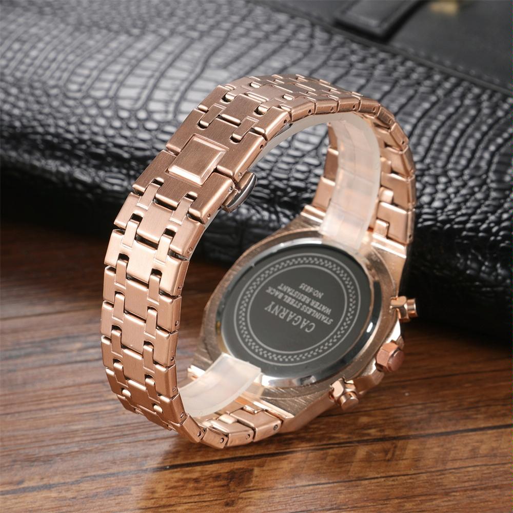 Men Simple Steel Quartz Watch with Band - 6835 - Silver + White 9
