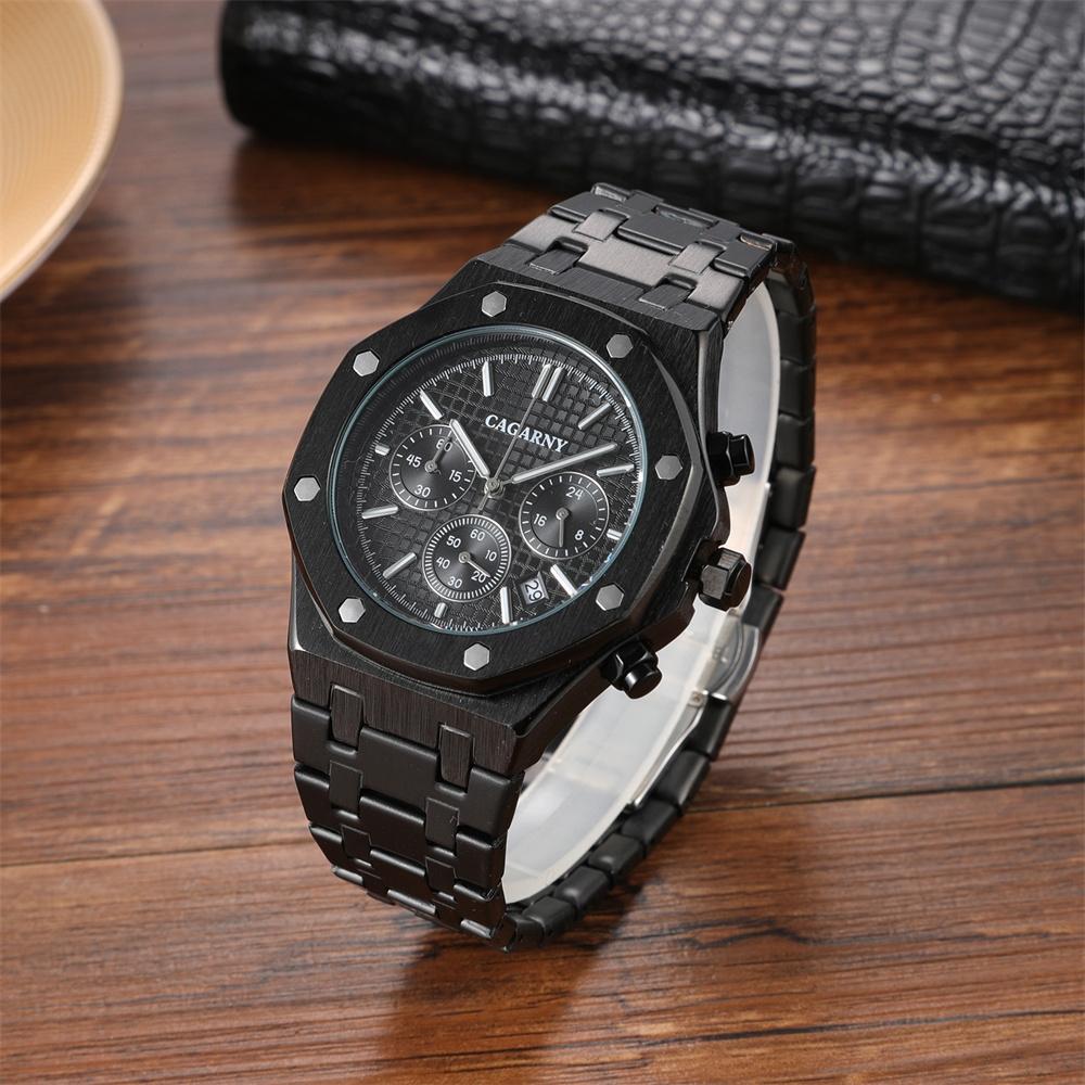 Men Simple Steel Quartz Watch with Band - 6835 - Silver + White 15
