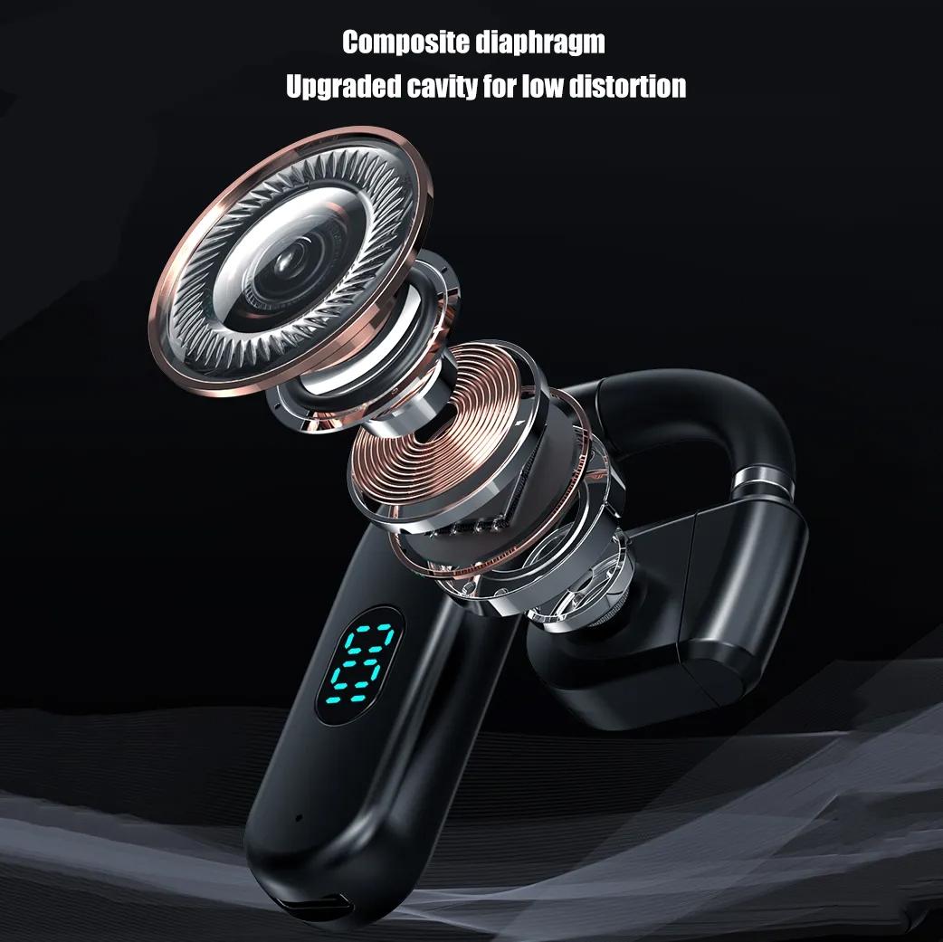 Wireless Bluetooth Headphone with Digital Display - Black - White 7