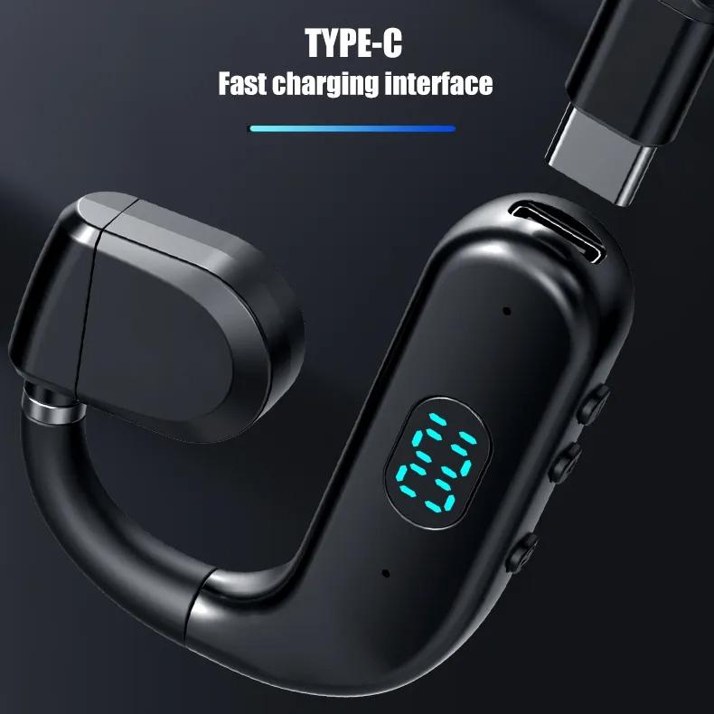 Wireless Bluetooth Headphone with Digital Display - Black - White 9