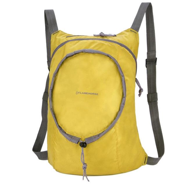 Waterproof Nylon Collapsible Backpack Lightweight Travel Bag For Women And Men - Yellow 12