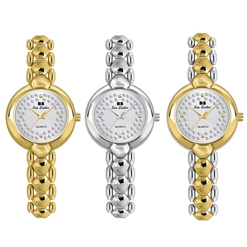 Women Diamond Chain Watch - Elegant Jewelry - Golden Silver 4