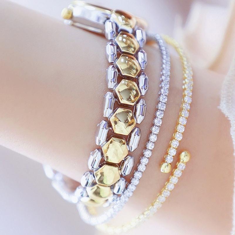 Women Diamond Chain Watch - Elegant Jewelry - Golden Silver 8