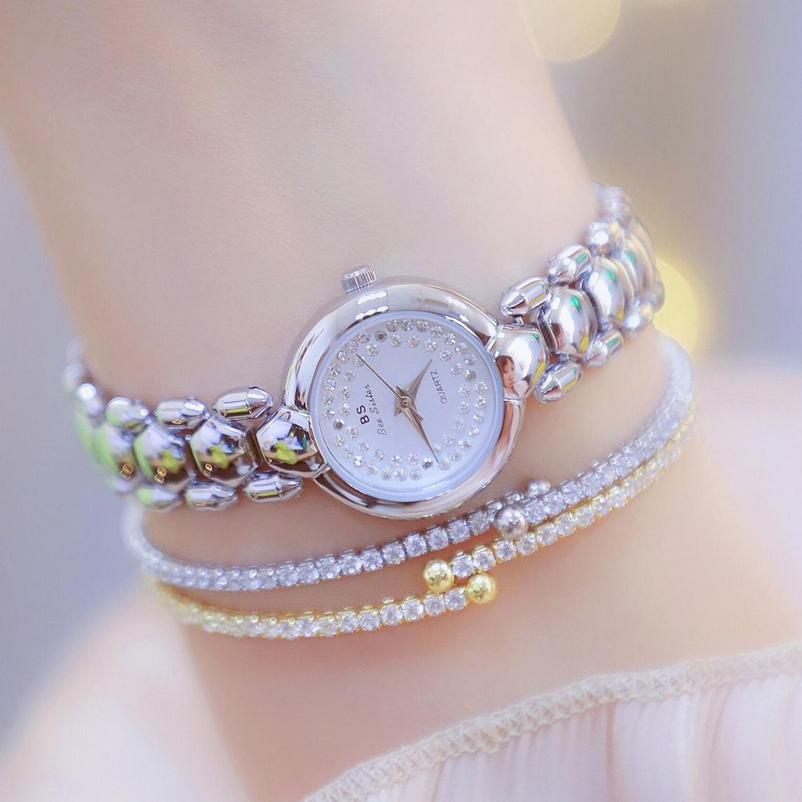 Women Diamond Chain Watch - Elegant Jewelry - Golden Silver 10