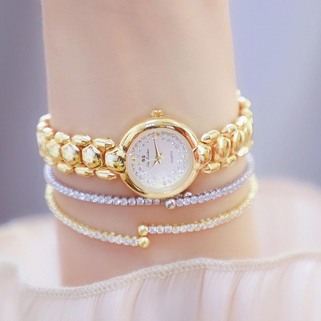 Women Diamond Chain Watch - Elegant Jewelry - Golden Silver 12